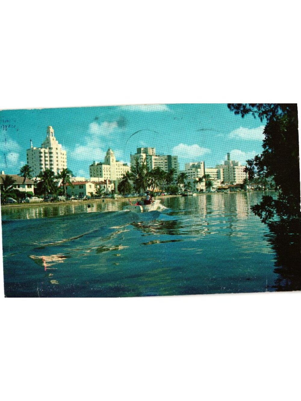Hotel Row And Indian Creek Miami Beach 1975 H.W. Hannau Photo Postcard Posted